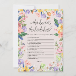 花嫁を最もゲームカードとして知っているワイルドフラワー 招待状