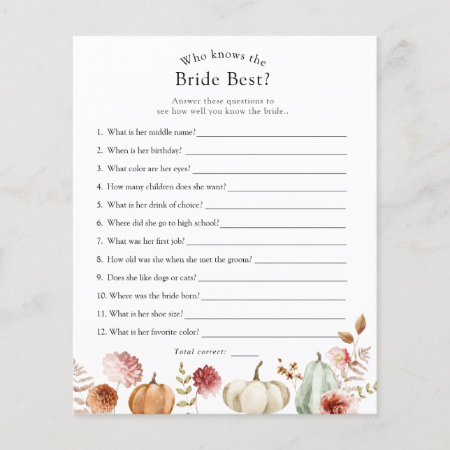 花嫁を知っているパンプキン最高のブライダルゲーム (正面)