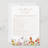 花嫁を知っているブライダルシャワーボホワイルドフラワー 招待状 (正面)