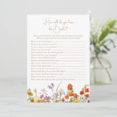 花嫁を知っているブライダルシャワーボホワイルドフラワー 招待状 (スタンド正面)