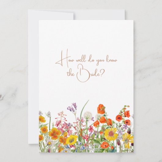 花嫁を知っているブライダルシャワーボホワイルドフラワー 招待状 (裏面)