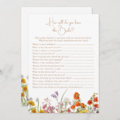 花嫁を知っているブライダルシャワーボホワイルドフラワー 招待状 (正面/裏面)