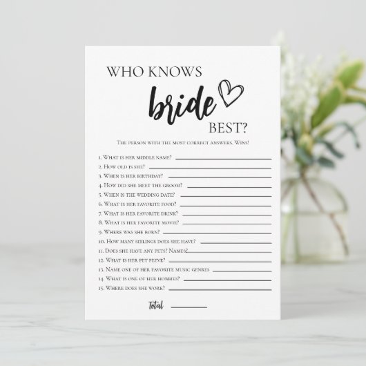 花嫁を知っているミニマルな人が最もゲームのカード 招待状 (スタンド正面)