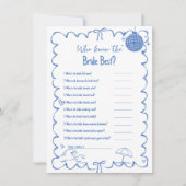 花嫁を知っている最高のバチェロレッテゲームカード 招待状 (正面)