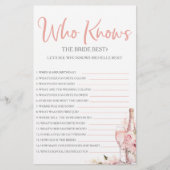 花嫁を知っている最高のブライダルシャワーパーティーゲーム (正面)