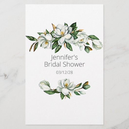 花嫁を知っている白いマグノリアフローラゲーム チラシ (裏面)