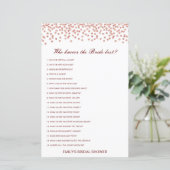 花嫁を知っている編集可能な最高のブライダルシャワーゲーム (スタンド正面)