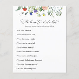 花嫁を知るワイルドフラワービーブライダルシャワーゲーム