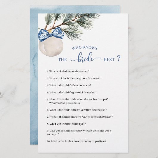 花嫁を知る冬のチャイノワジェリー最高のボウ (正面/裏面)