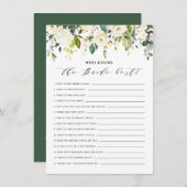花嫁を知る水彩白フローラ 最高の エンクロージャーカード (正面/裏面)