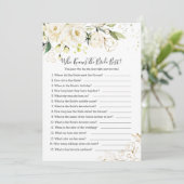 花嫁を知る白いバラの最高の葉 招待状 (スタンド正面)