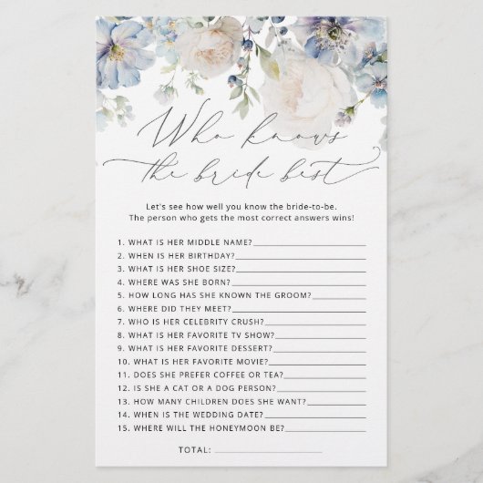 花嫁を知る青いフローラがシャワー最高のゲーム (正面)