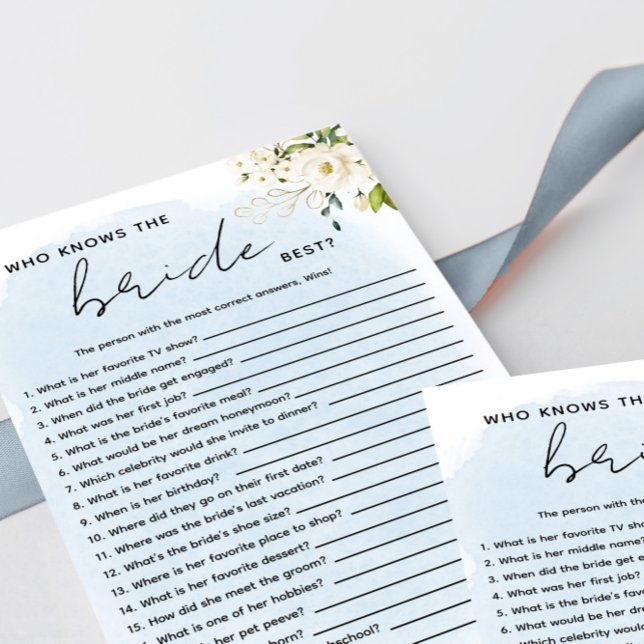 花嫁を知る青い水彩白いバラ (クリエイターアップロード済み)