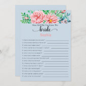花嫁を知ろう！ ブライダルシャワーゲーム 招待状 (正面/裏面)