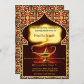 花嫁を称えるブライズシャワー、アラビアンナイト 招待状 (正面/裏面)