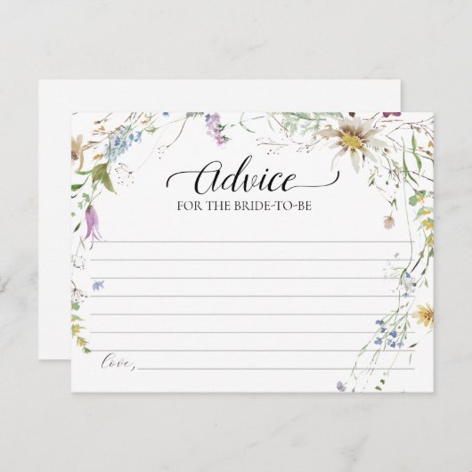 花嫁アドバイスのワイルドフラワー エンクロージャーカード (正面/裏面)