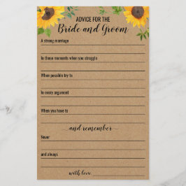 花嫁アドバイスカード用ひまわり チラシ