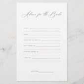 花嫁アドバイスゲームのミニマルブライダルシャワー (正面)