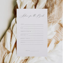 花嫁アドバイスゲームのミニマルブライダルシャワー