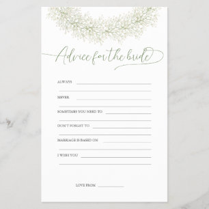 花嫁アドバイスゲームフライヤー用ブライダルシャワー チラシ