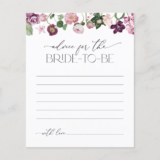 花嫁アドバイス用ピンクワイルドフラワーブライダルシャワー (正面)