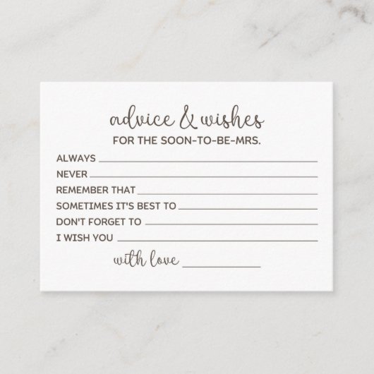 花嫁アドバイス エンクロージャーカード (正面)