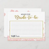 花嫁アドバイス |ピンクと金ゴールドのグリッター アドバイスカード (正面/裏面)