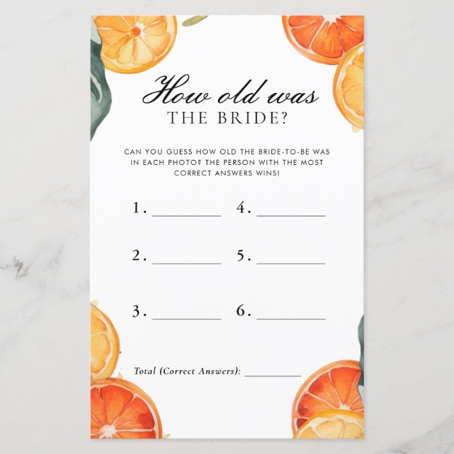 花嫁アペロールブライダルシャワーゲーム (正面)