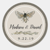 花嫁アンバーヴィンテ素朴ージエレガントウェディング ラウンドシール (正面)