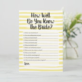 花嫁イエローホワイトの知り合いストライプ 招待状 (スタンド正面)