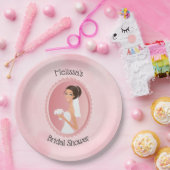 花嫁インアヴェール持ち花ブライダルシャワー ペーパープレート (パーティー)