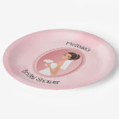 花嫁インアヴェール持ち花ブライダルシャワー ペーパープレート (アングル)