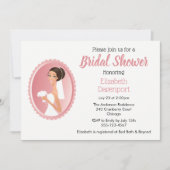 花嫁インアヴェール持ち花ブライダルシャワー 招待状 (正面)