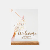 花嫁インガウンブライダルシャワーへようこそ アクリルサイン (正面)