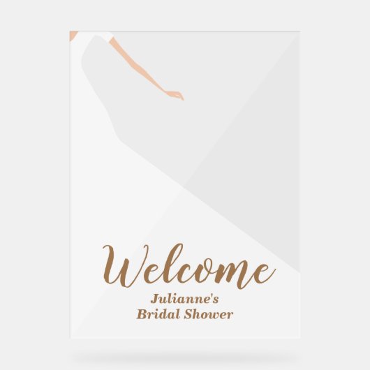 花嫁インガウンブライダルシャワーウェルカムアクリルサイン アクリルサイン (正面)