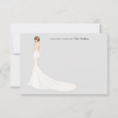 花嫁インガウンブライダルシャワーサンキューカード サンキューカード (正面)