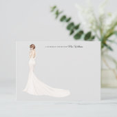 花嫁インガウンブライダルシャワーサンキューカード サンキューカード (スタンド正面)