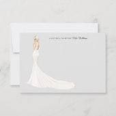 花嫁インガウンブライダルシャワーサンキューカード サンキューカード (正面)