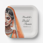 花嫁インレヘンガコリエスニックインディアンブライダルシャワー ペーパープレート (正面)