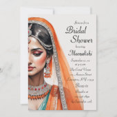 花嫁インレヘンガコリエスニックインディアンブライダルシャワー 招待状 (正面)