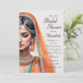 花嫁インレヘンガコリエスニックインディアンブライダルシャワー 招待状 (スタンド正面)