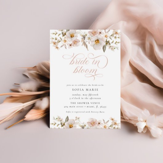 花嫁イン開花ソフト春エレガントブライダルパーティ 招待状