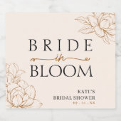 花嫁イン開花タンブラウンブライダルシャワー スパークリングワインラベル (シングルラベル)