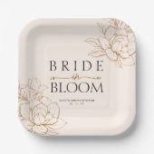 花嫁イン開花タンブラウンブライダルシャワー ペーパープレート (正面)