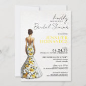 花嫁イン開花トロピカルイエローブライダルシャワー 招待状 (正面)