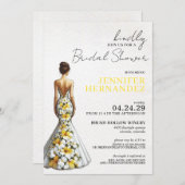 花嫁イン開花トロピカルイエローブライダルシャワー 招待状 (正面/裏面)