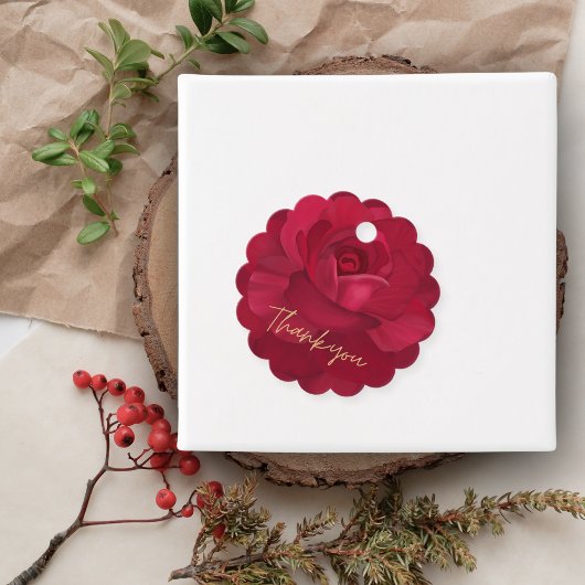 花嫁イン開花バラ及び金ゴールドフローラブライダルシャワー フェイバータグ