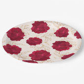 花嫁イン開花バラ及び金ゴールドフローラブライダルシャワー ペーパープレート (アングル)