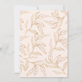 花嫁イン開花バラ及び金ゴールドフローラブライダルシャワー 招待状 (裏面)