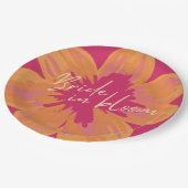 花嫁イン開花ピンクフローラブライダルシャワー ペーパープレート (アングル)